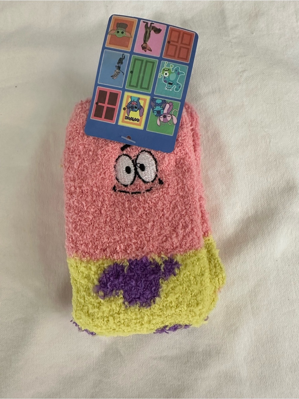 Kids Cozy Pink & Yellow Character Fuzzy Socks